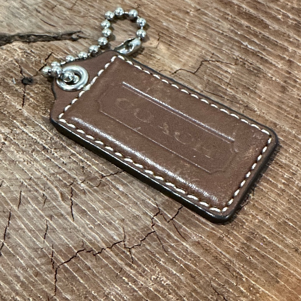 Coach Tan Leather Key Tag